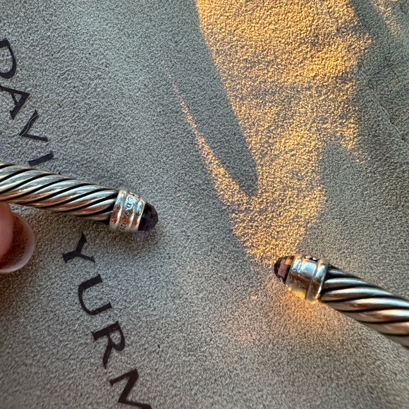 David Yurman cable bracelet w/ diamonds in silver - amethyst 5mm - Picture 4 of 6